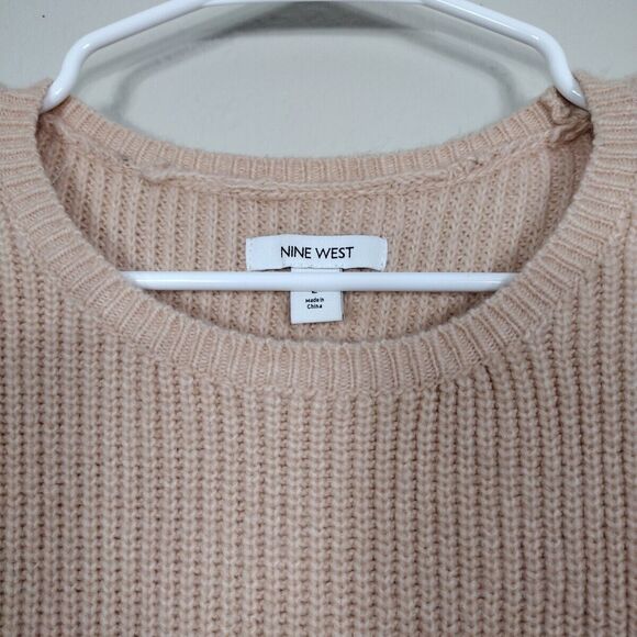 Metallic Pink Sweater Knit Colorblock Women’s Size L Boho Long Sleeve Rare Find - Picture 8 of 11